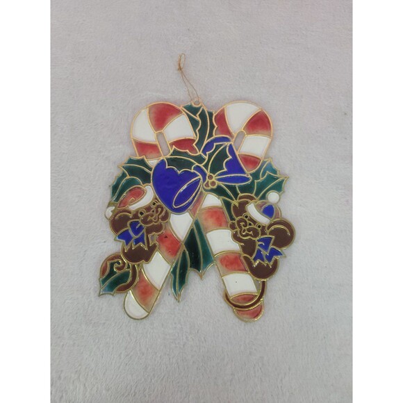 Vintage Crystalline Window Decor Stained Glass Look Plastic Christmas Decoration - Picture 1 of 11